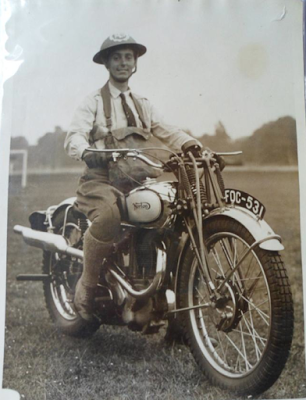 Theresa as a dispatch rider